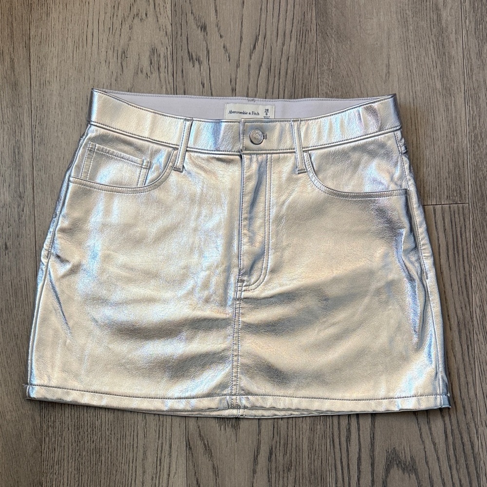 Abercrombie & Fitch Metallic Silver Mini Skirt